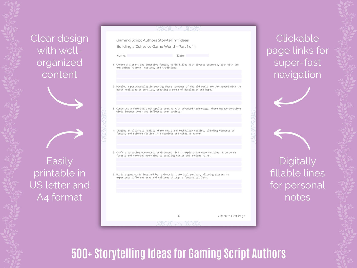 Gaming Script Authors Writing Templates