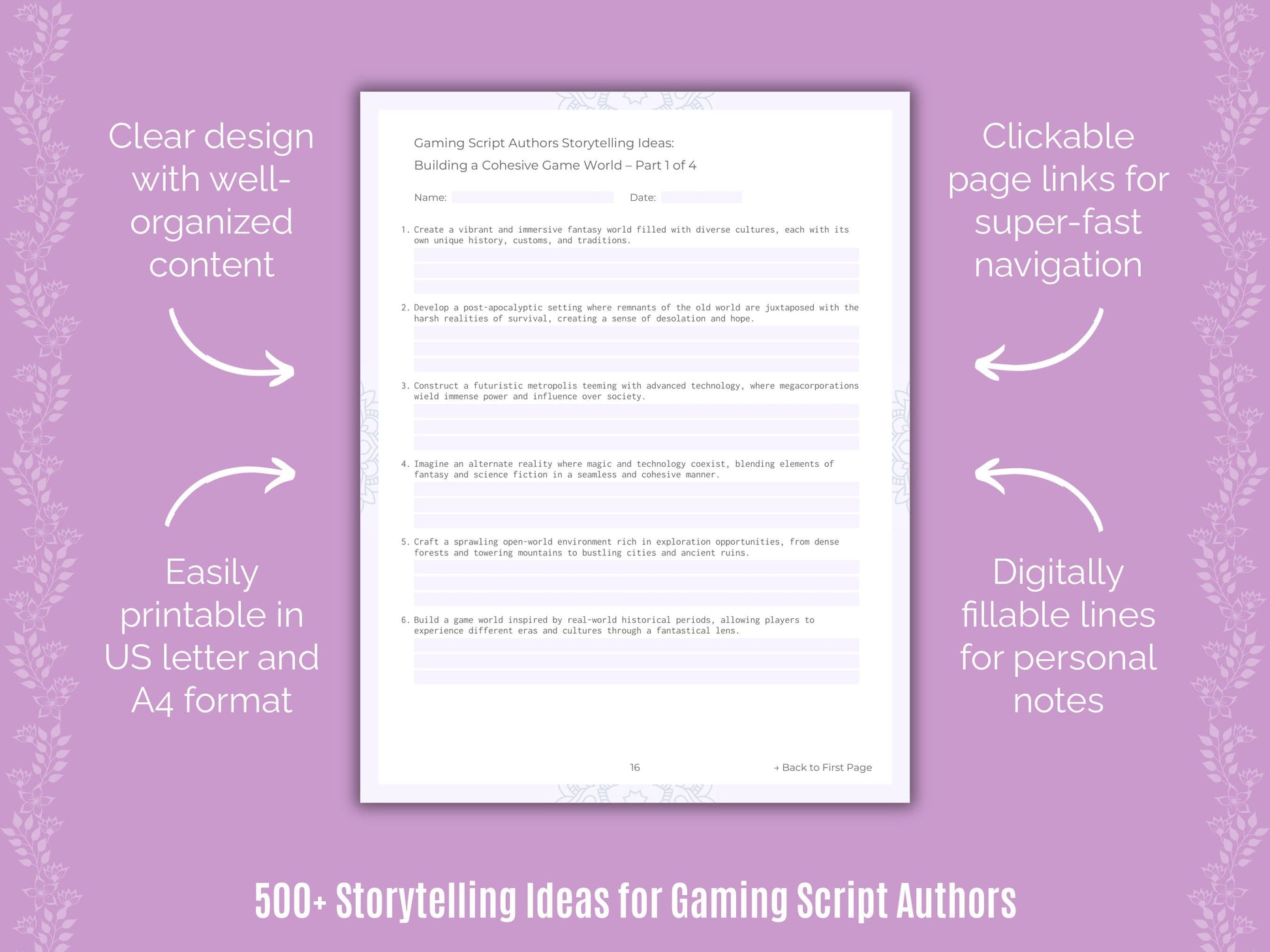 Gaming Script Authors Writing Templates