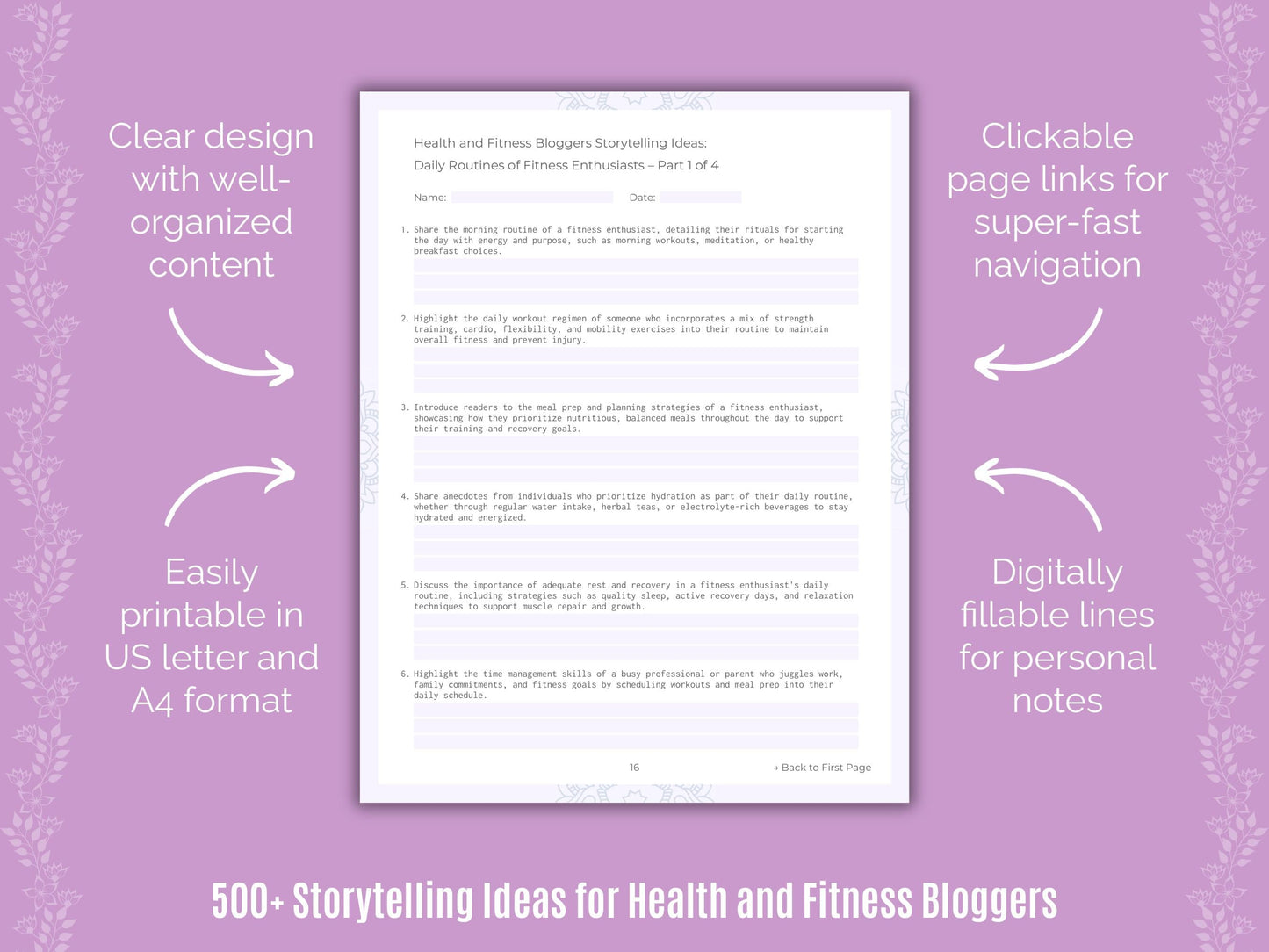 Health and Fitness Bloggers Writing Templates