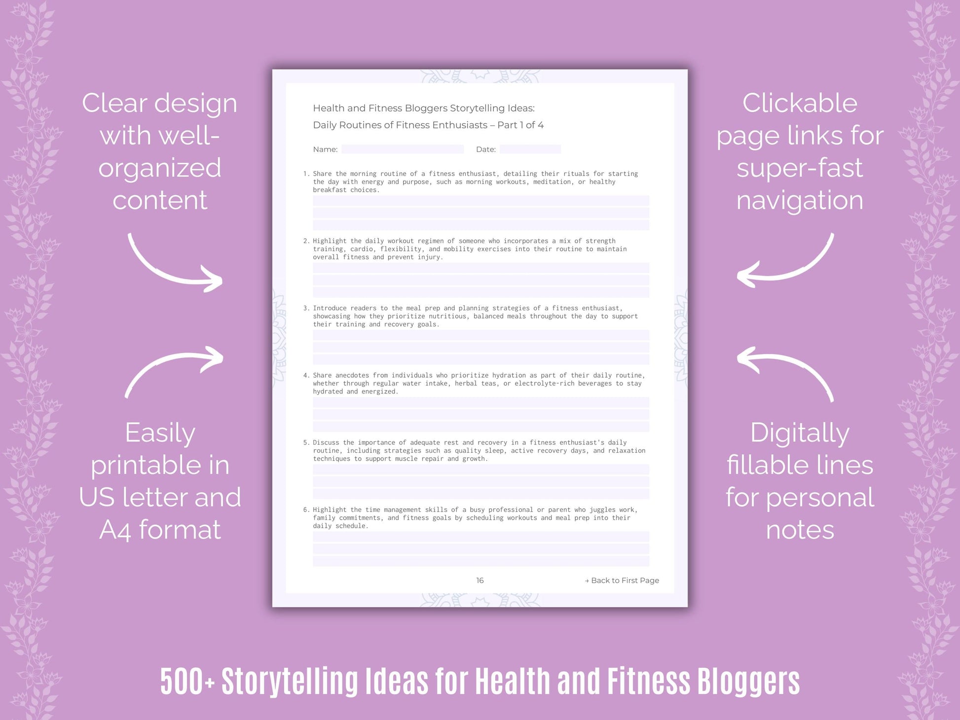 Health and Fitness Bloggers Writing Templates