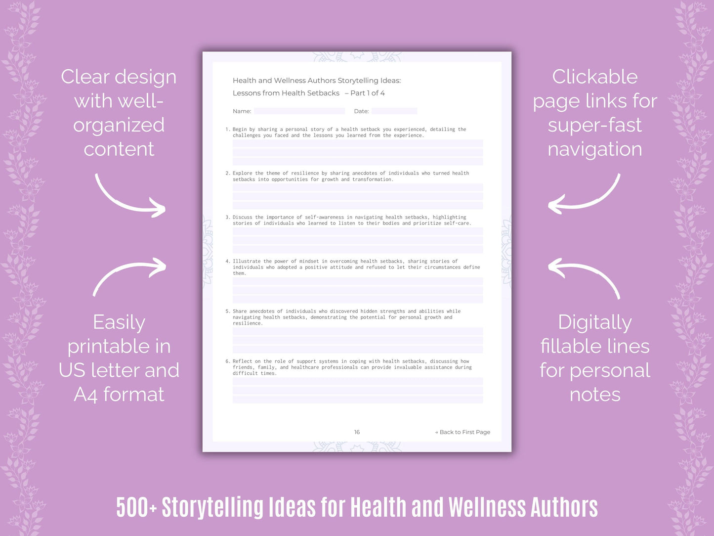 Health and Wellness Authors Writing Templates