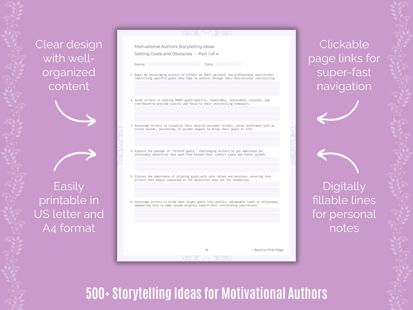 Motivational Authors Writing Templates