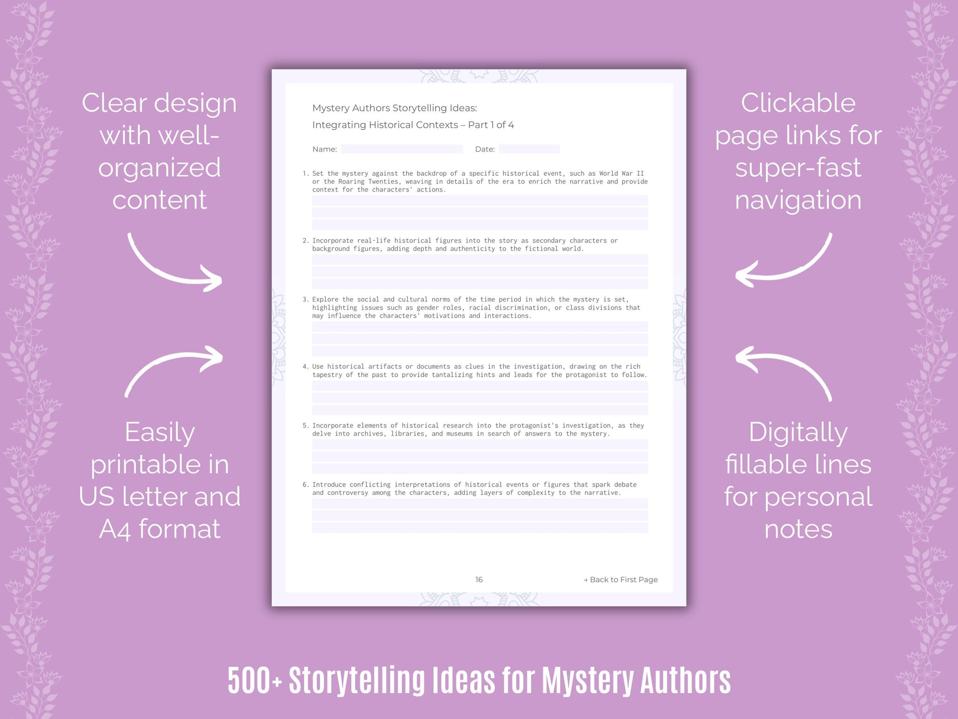 Mystery Authors Writing Templates