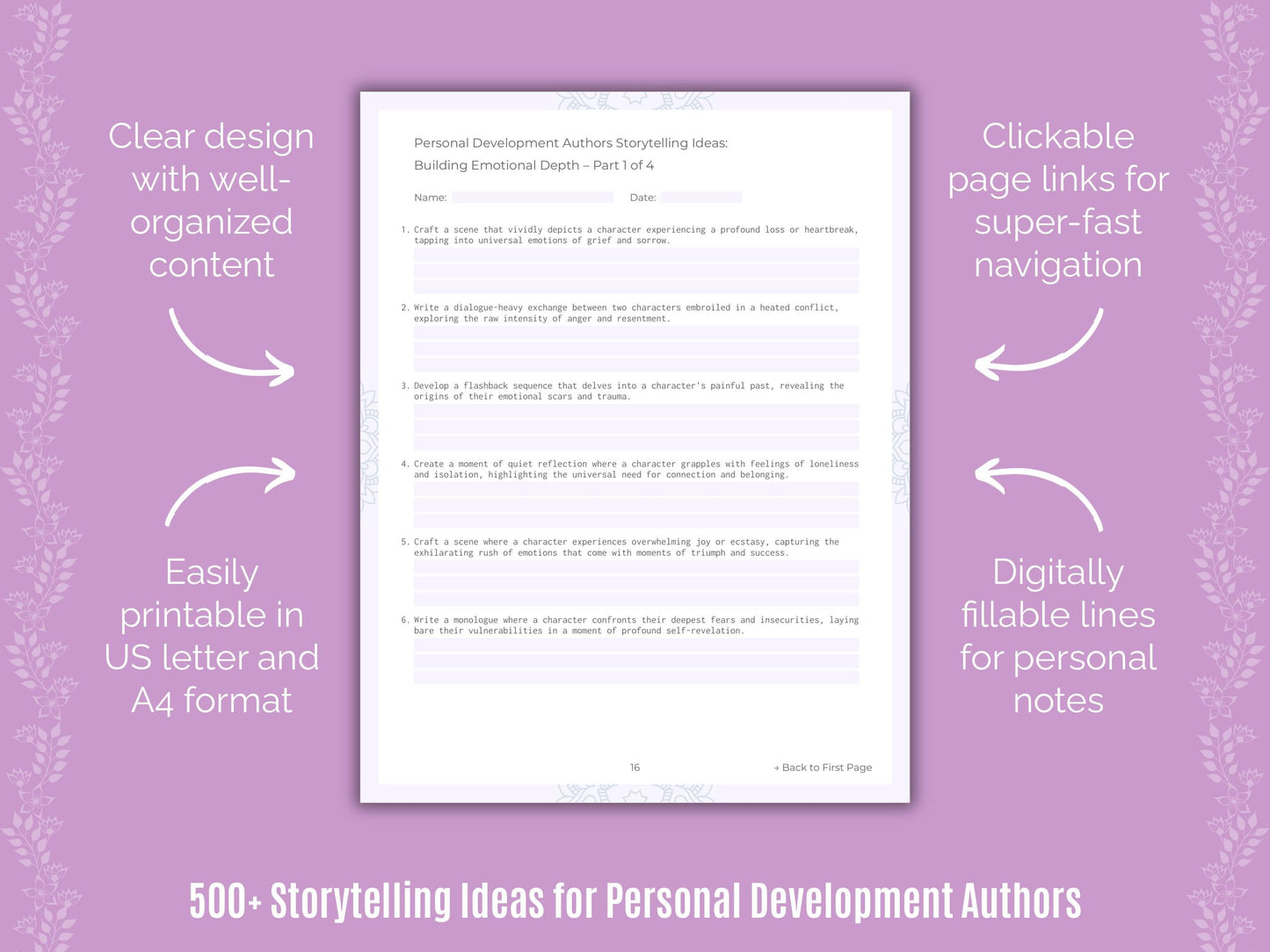 Personal Development Authors Writing Templates