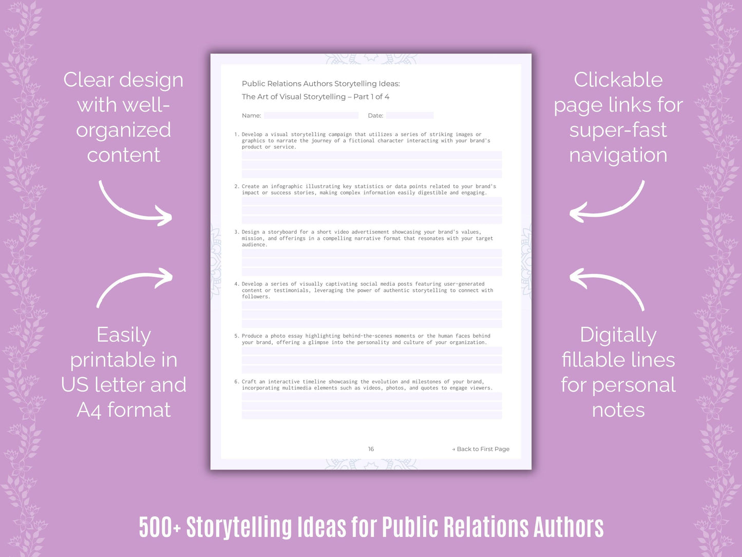 Public Relations Authors Writing Templates