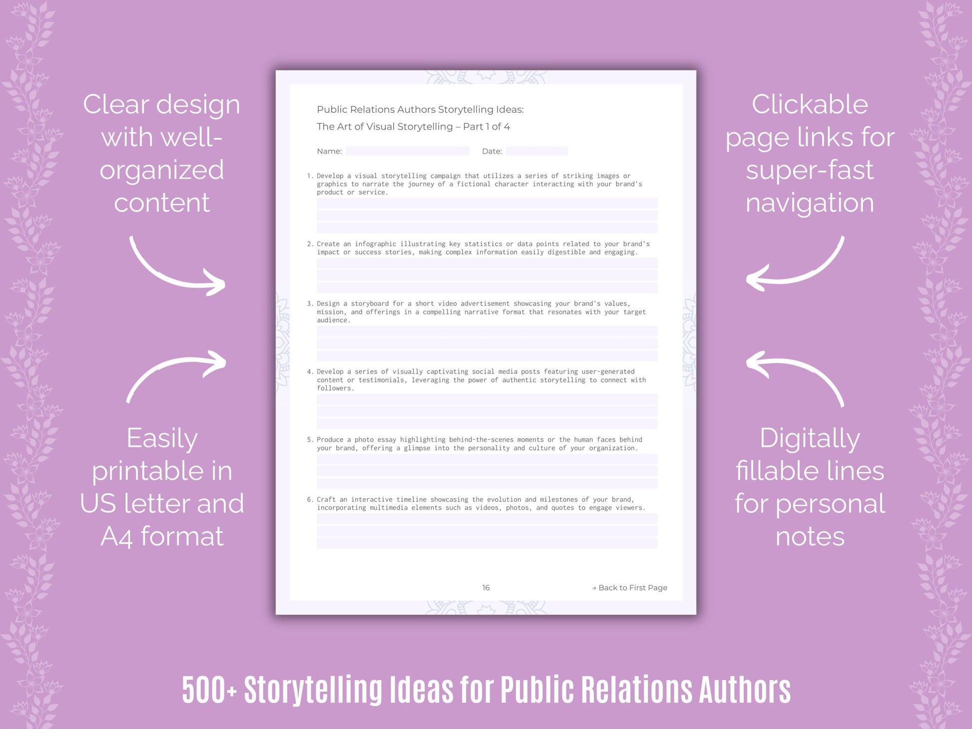 Public Relations Authors Writing Templates