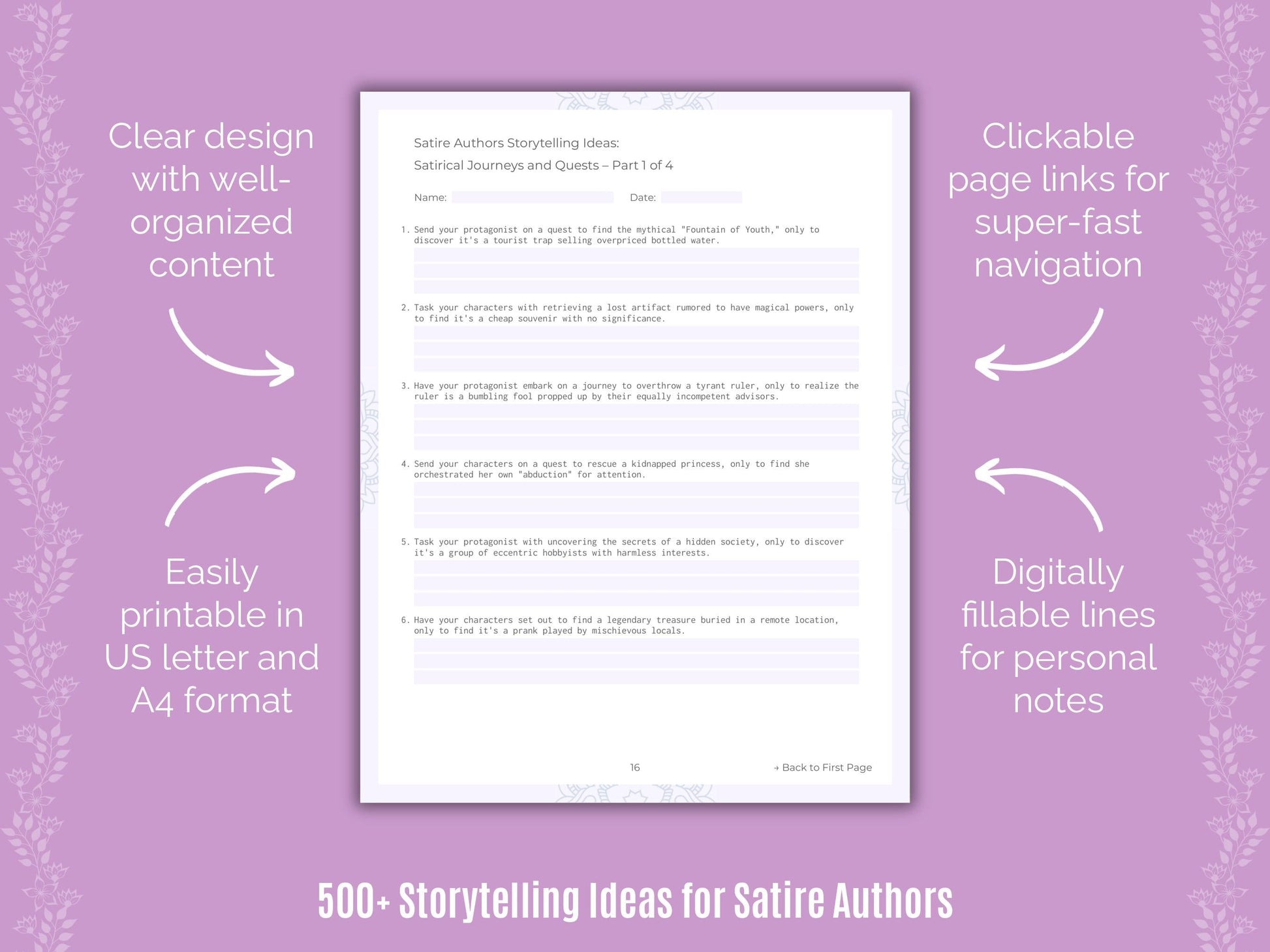 Satire Authors Writing Templates