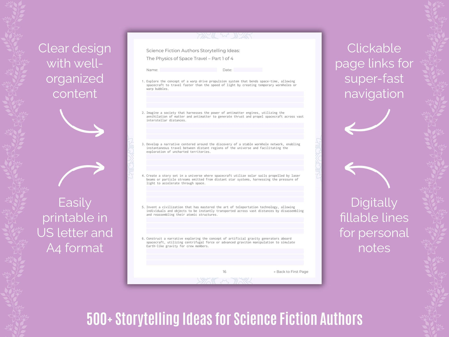 Science Fiction Authors Writing Templates