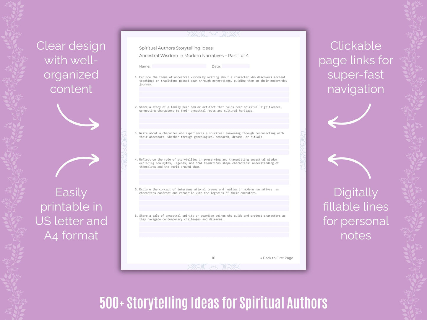 Spiritual Authors Writing Templates