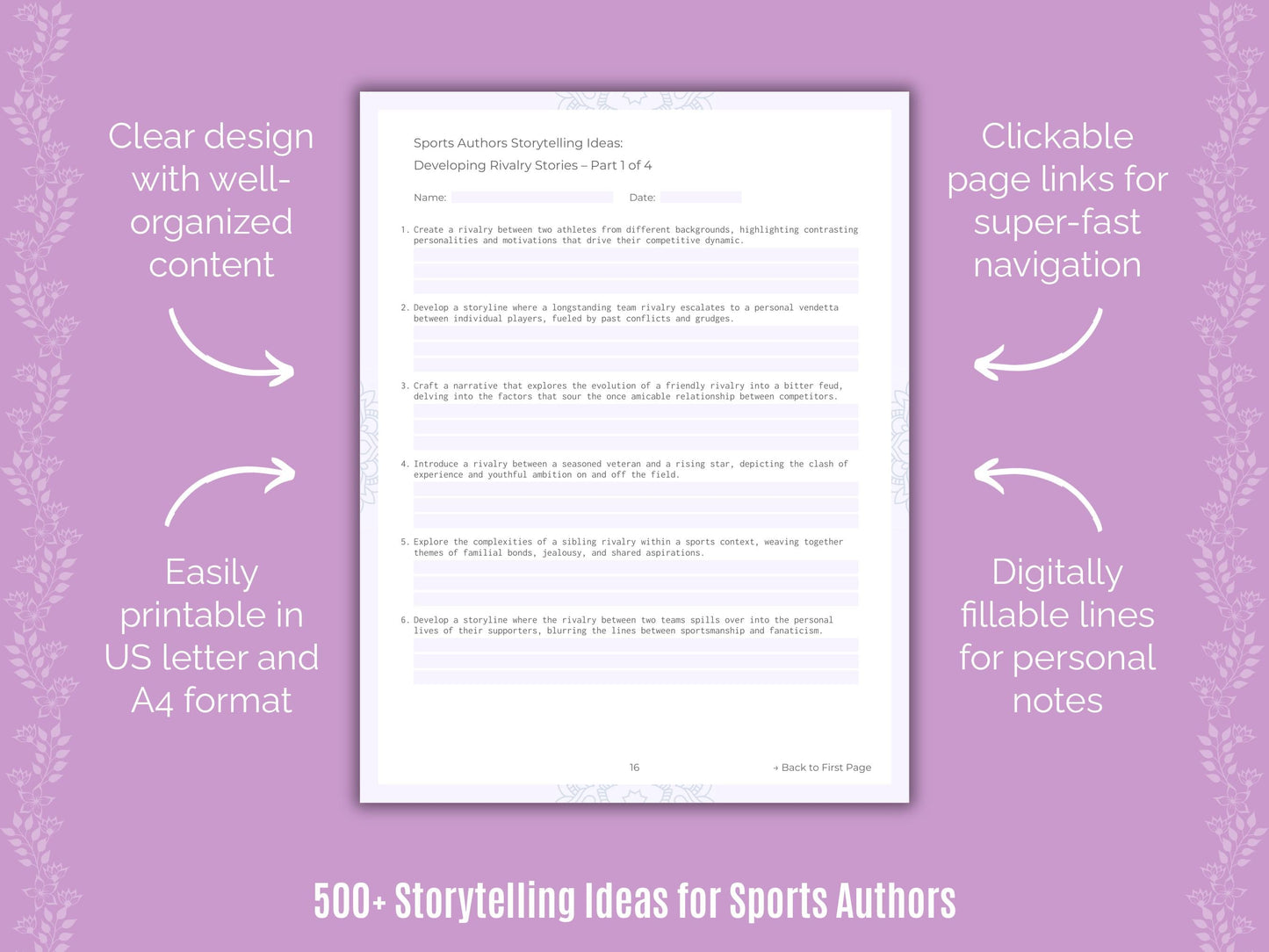 Sports Authors Writing Templates