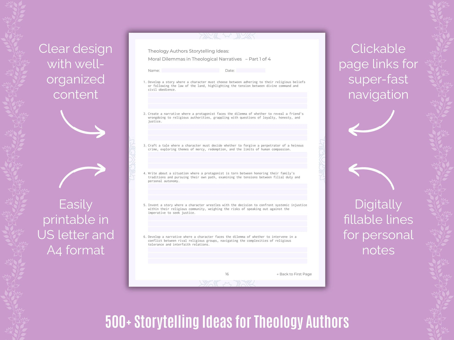 Theology Authors Writing Templates