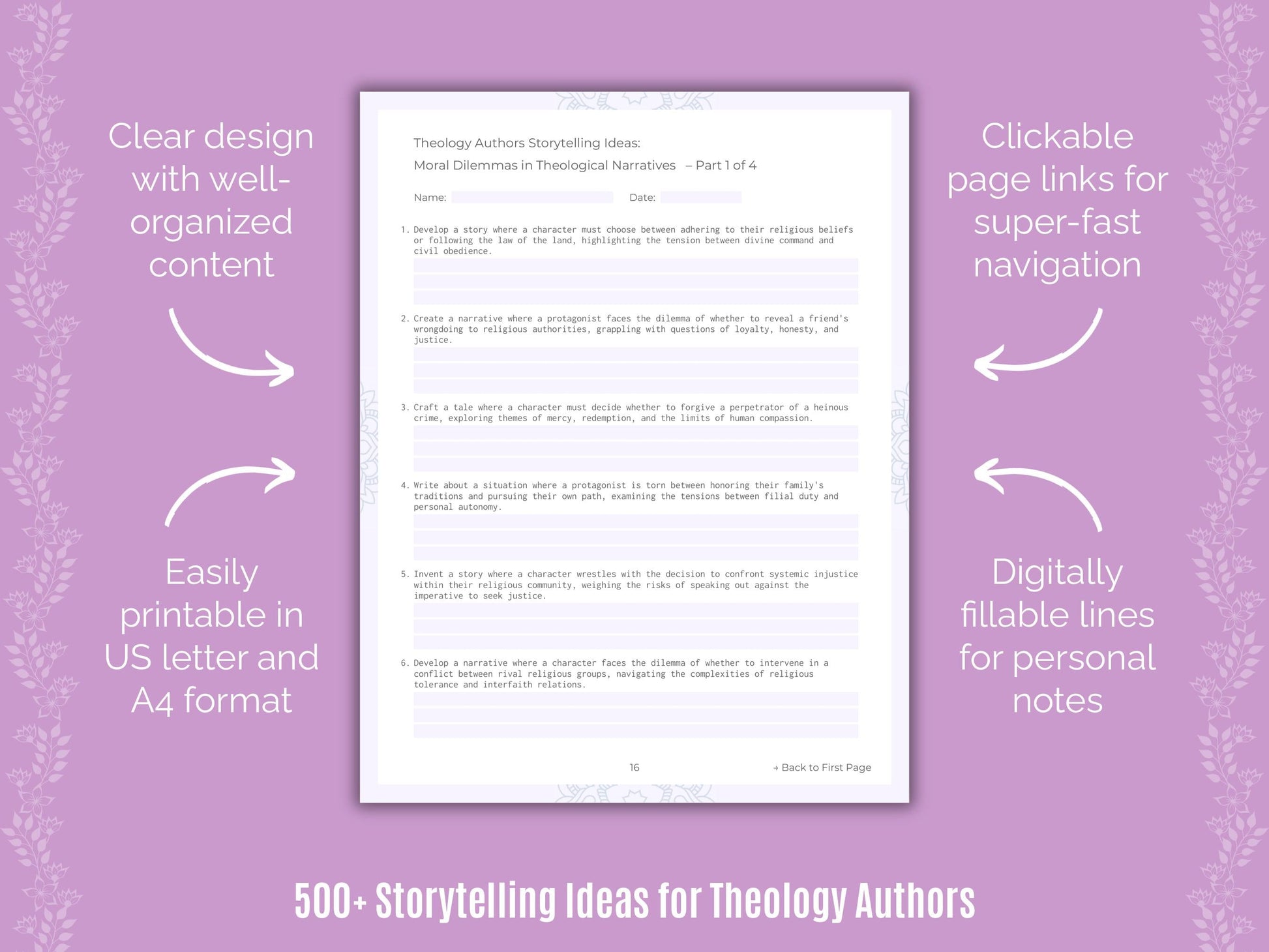 Theology Authors Writing Templates