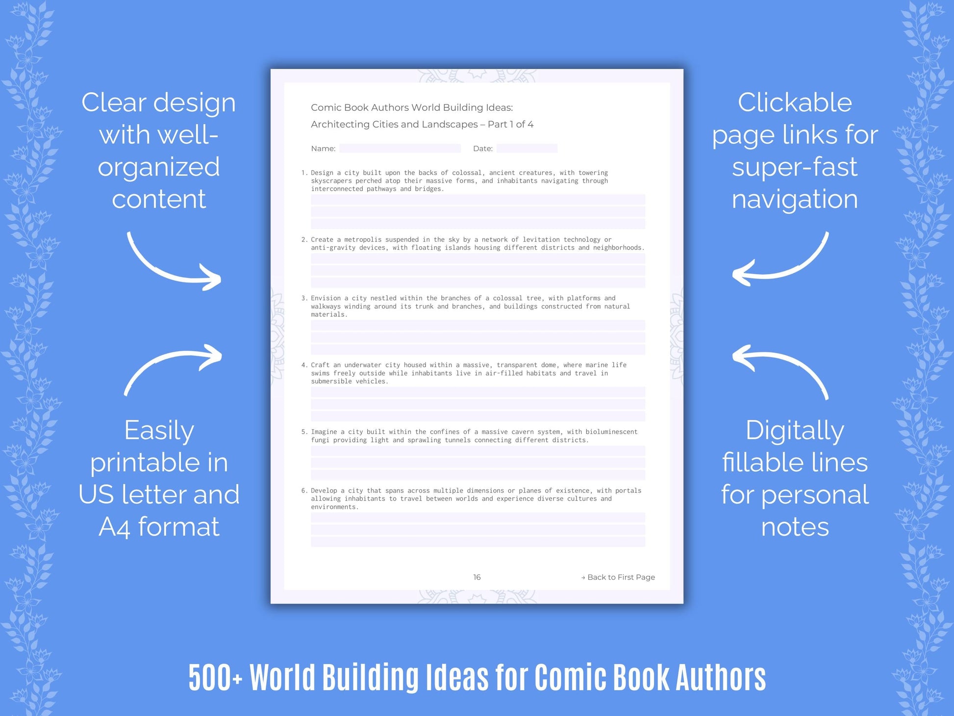 Comic Book Authors Writing Templates