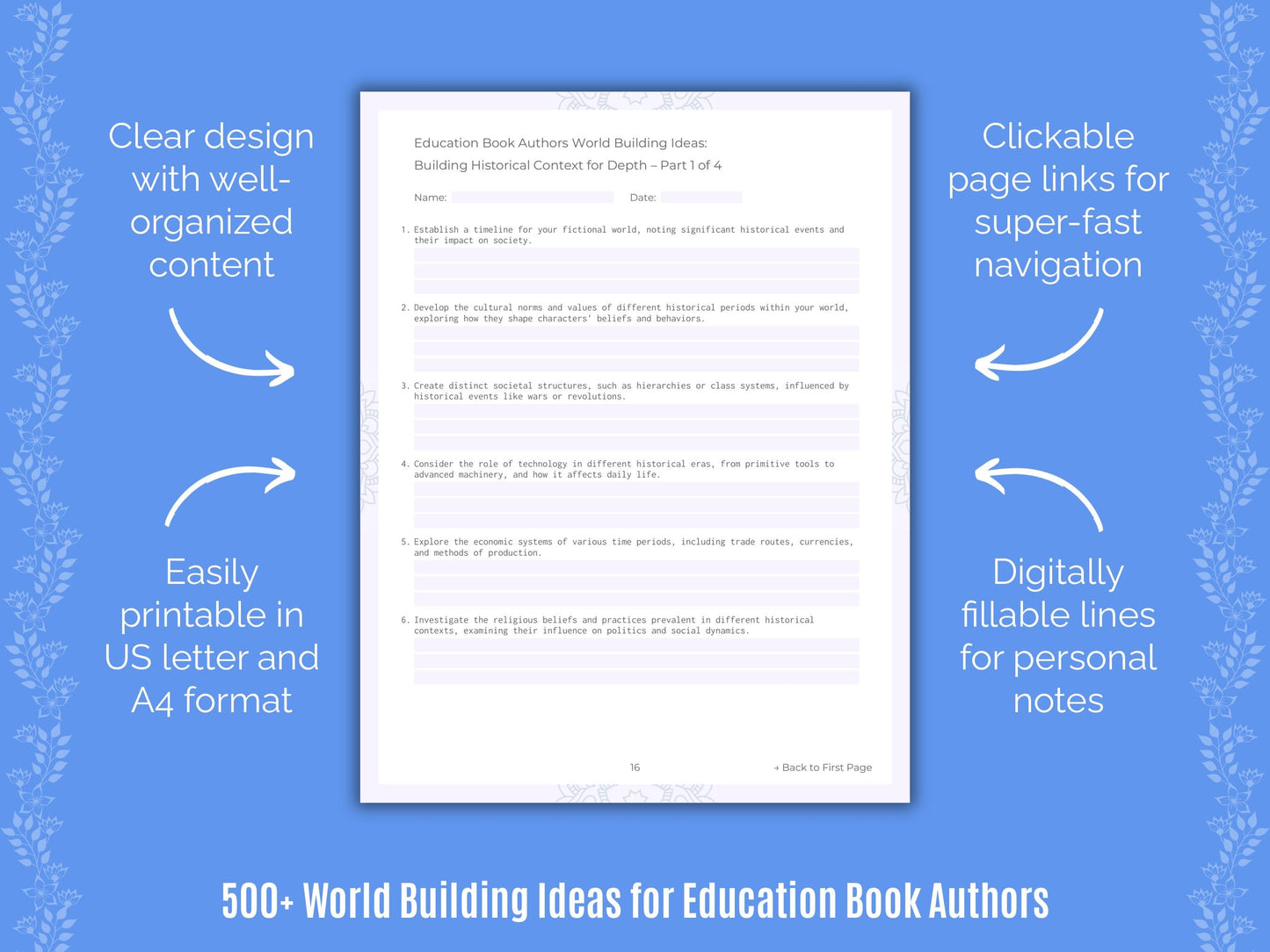 Education Book Authors Writing Templates