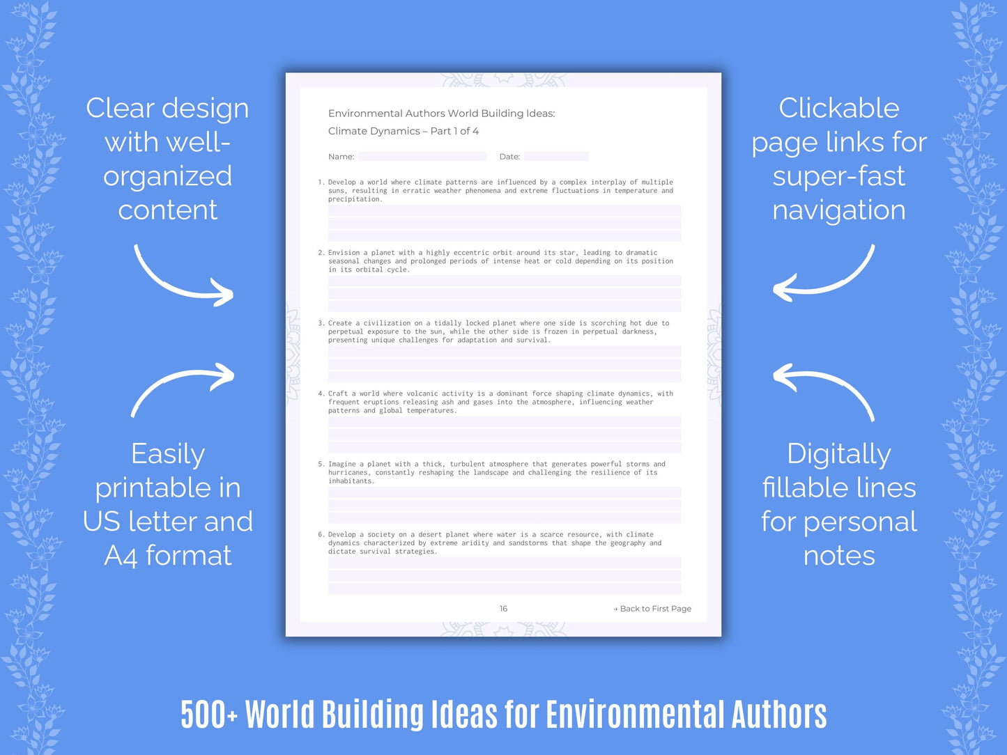 Environmental Authors Writing Templates