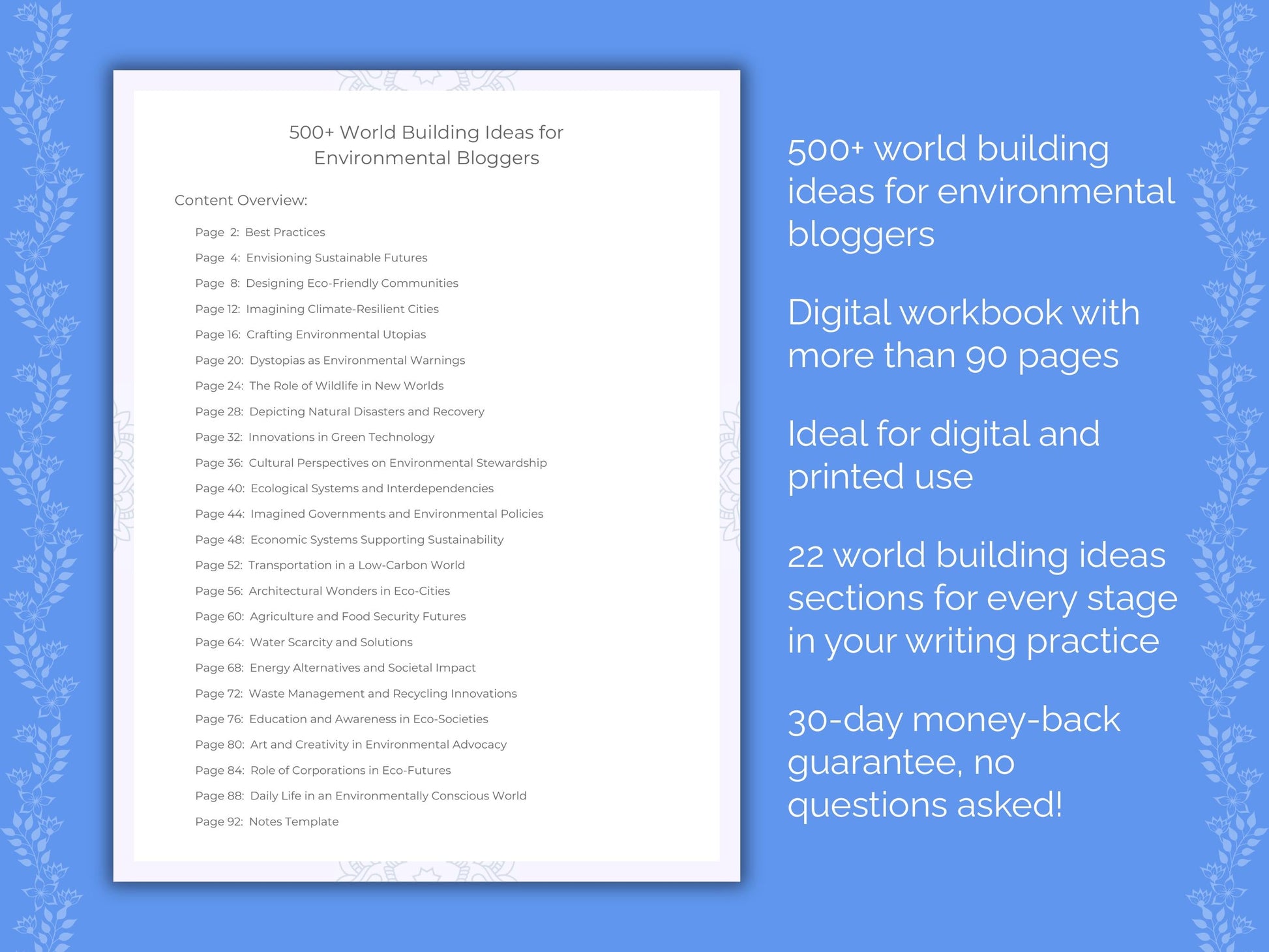 Environmental Bloggers Writing Worksheets