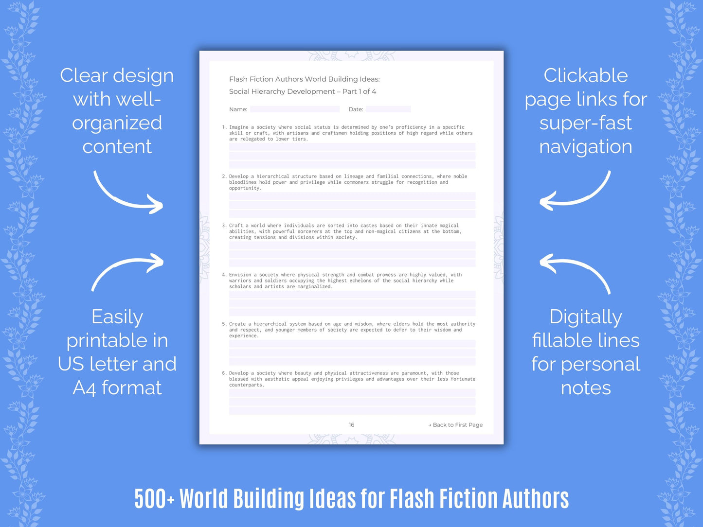 Flash Fiction Authors Writing Templates