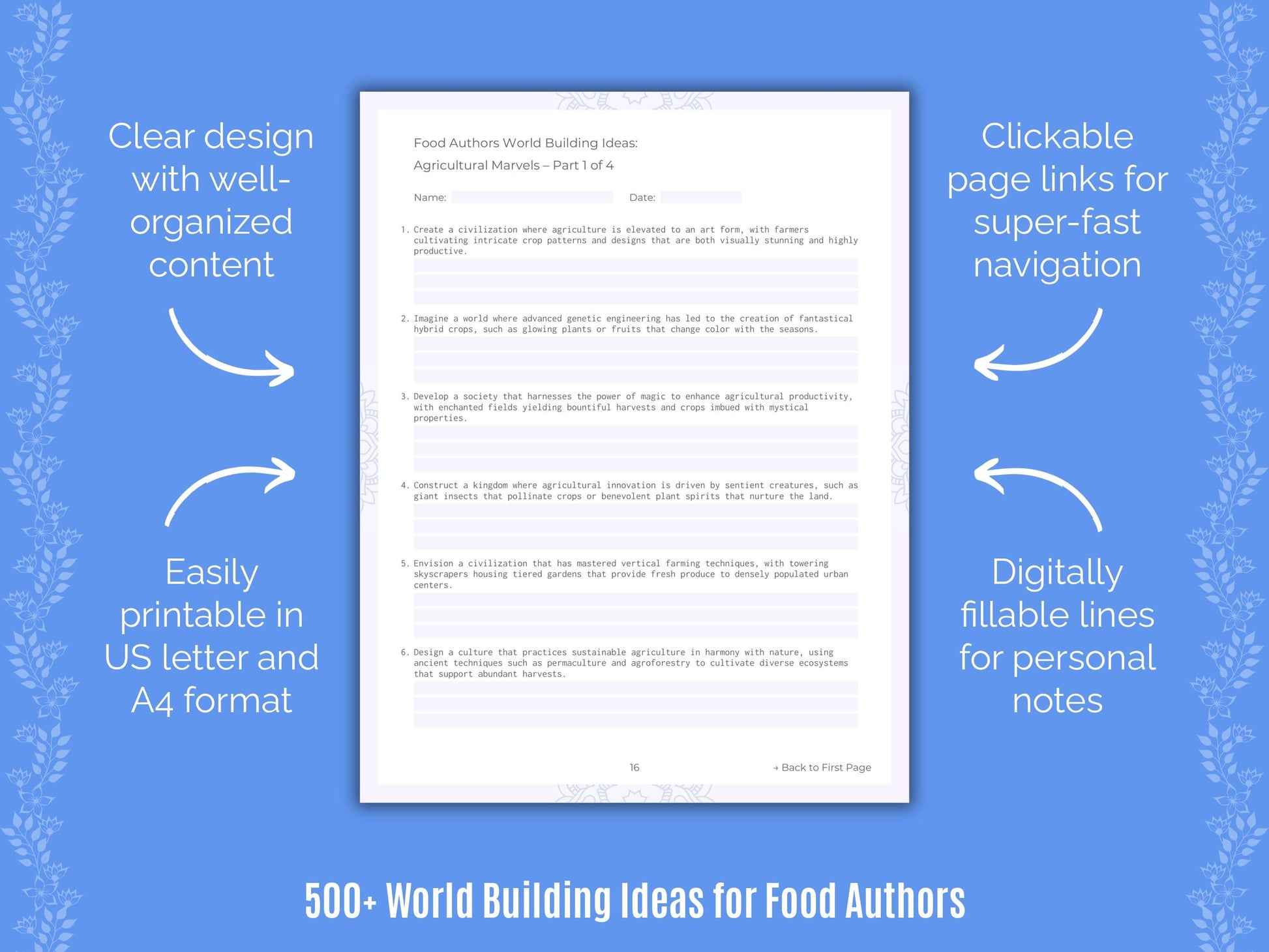 Food Authors Writing Templates