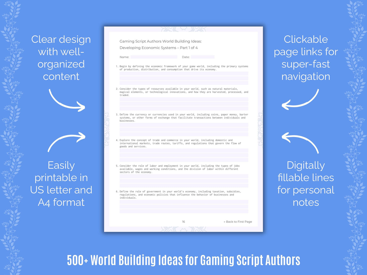 Gaming Script Authors Writing Templates