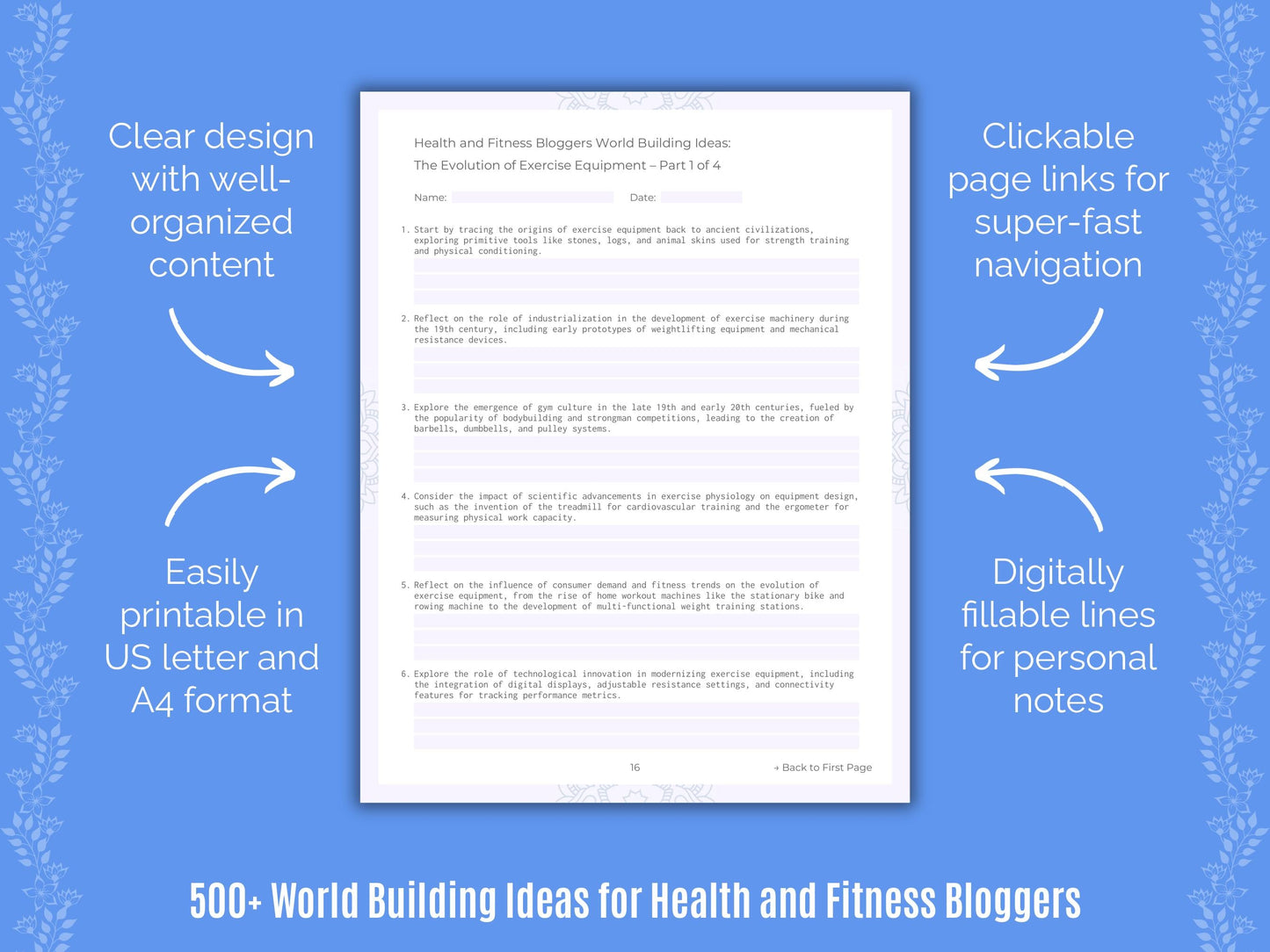 Health and Fitness Bloggers Writing Templates