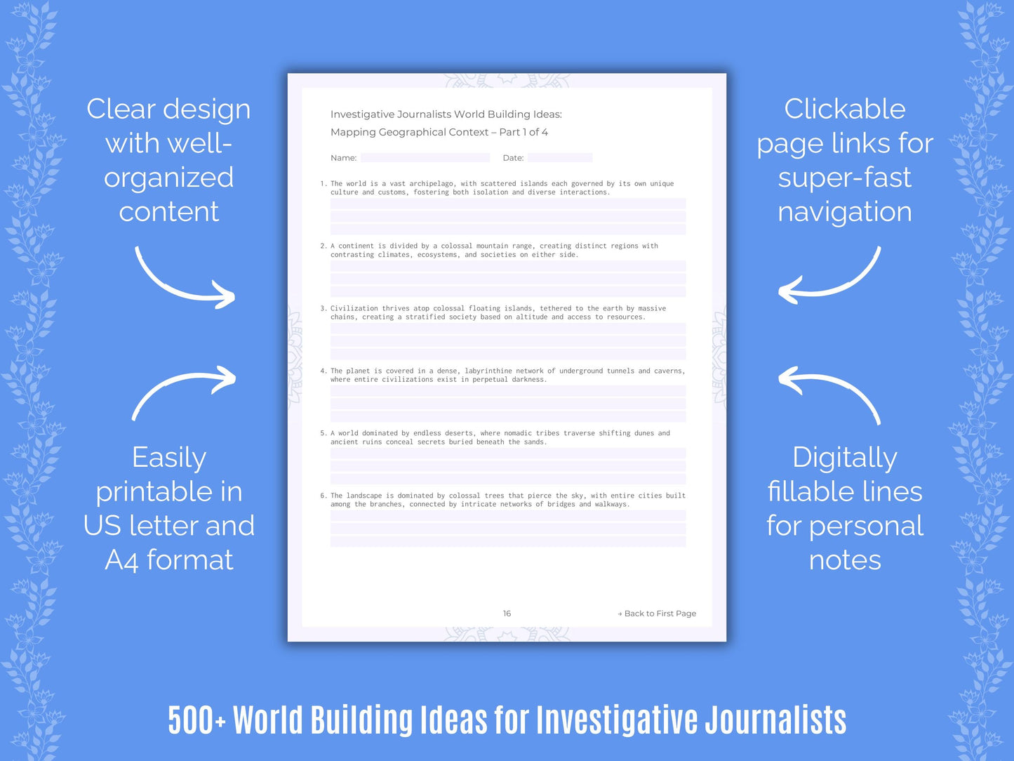 Investigative Journalists Writing Templates