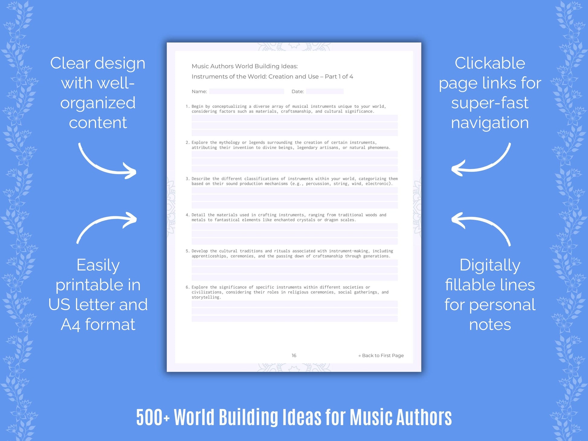 Music Authors Writing Templates