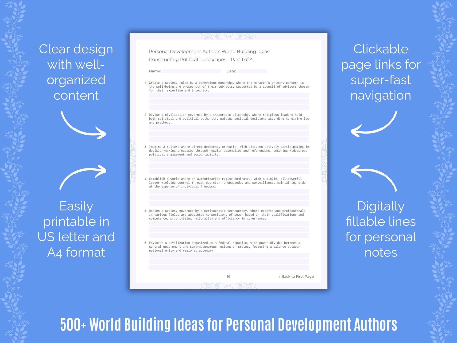 Personal Development Authors Writing Templates