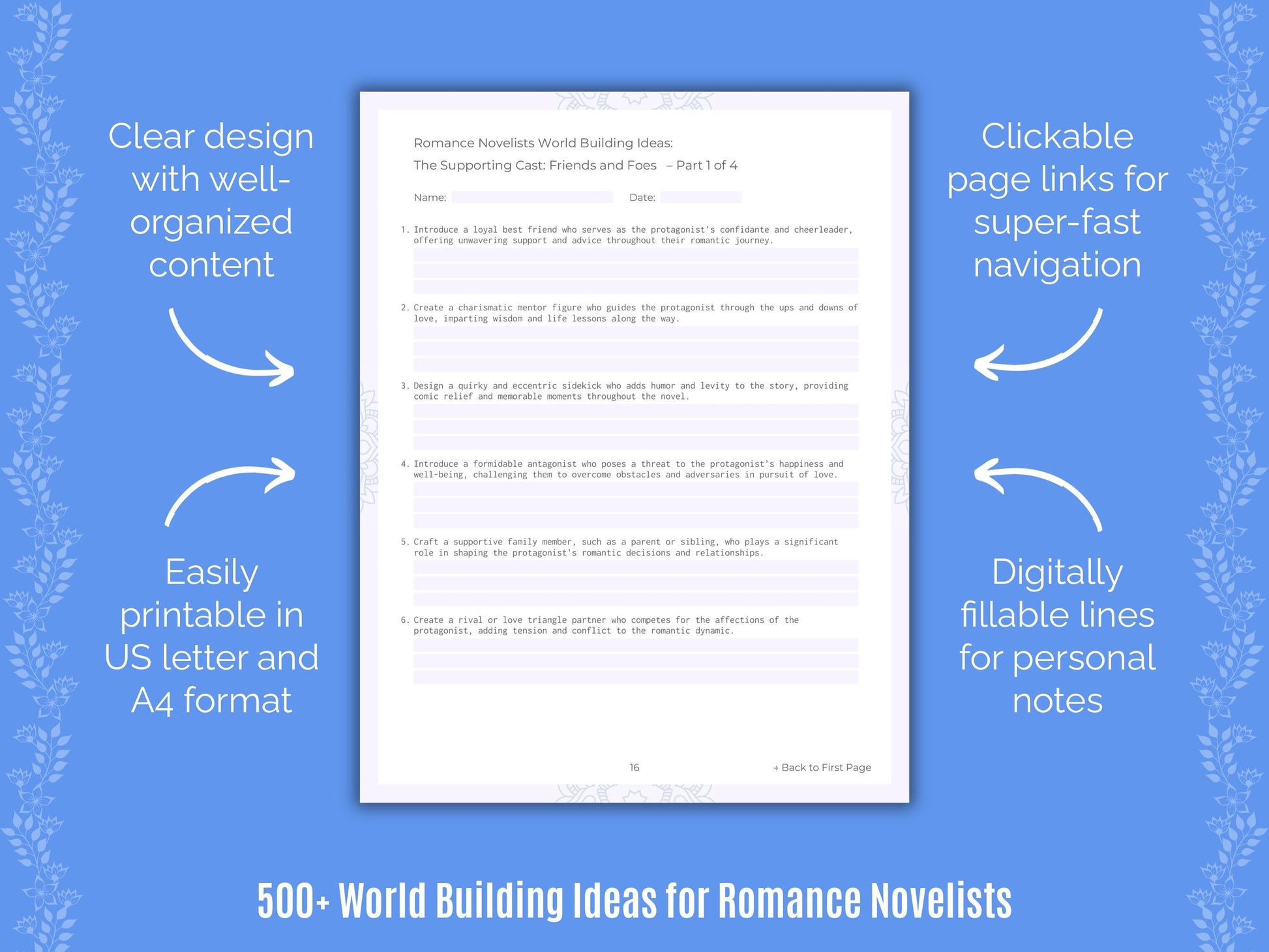 Romance Novelists Writing Templates