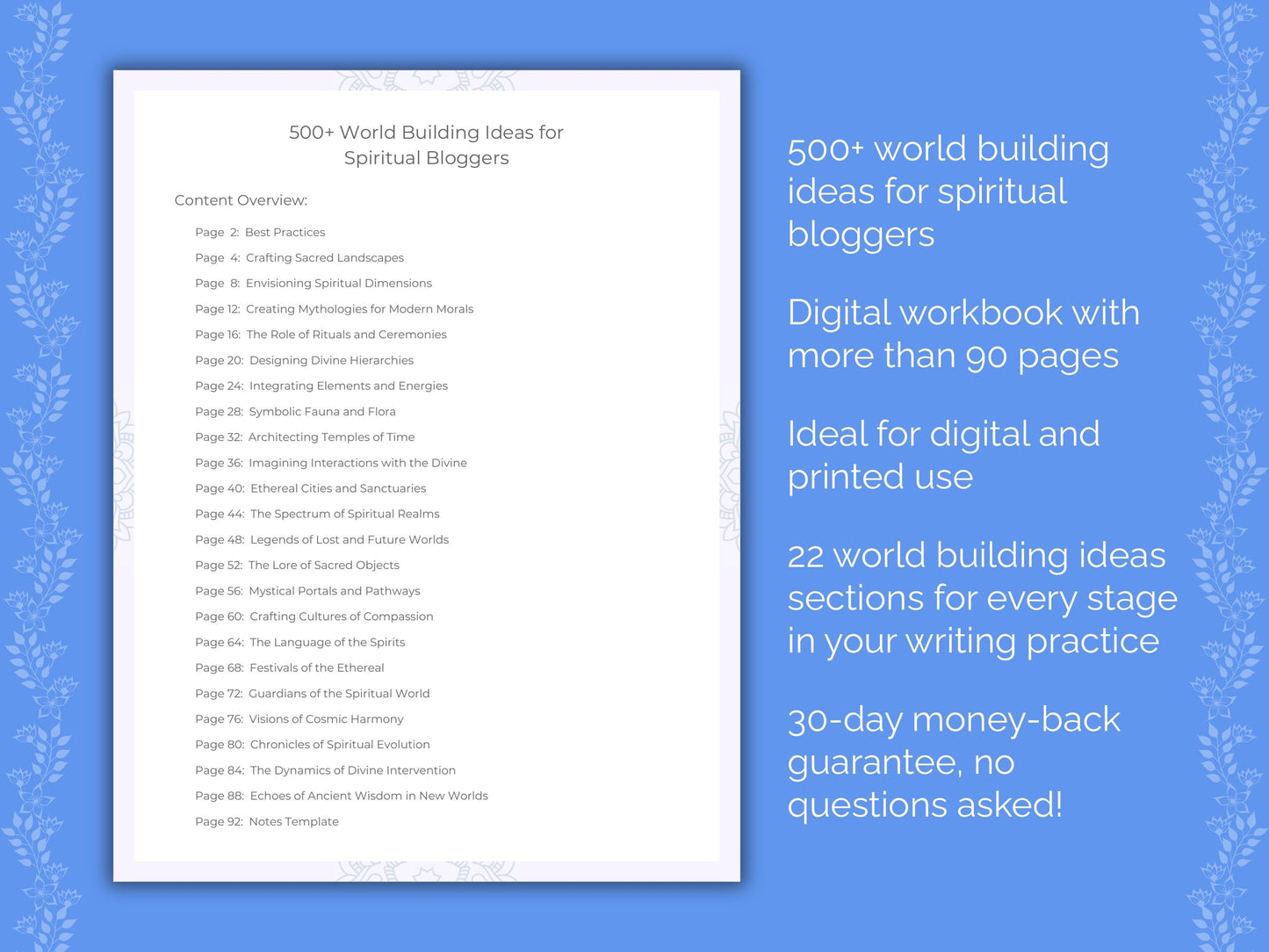 Spiritual Bloggers Writing Worksheets