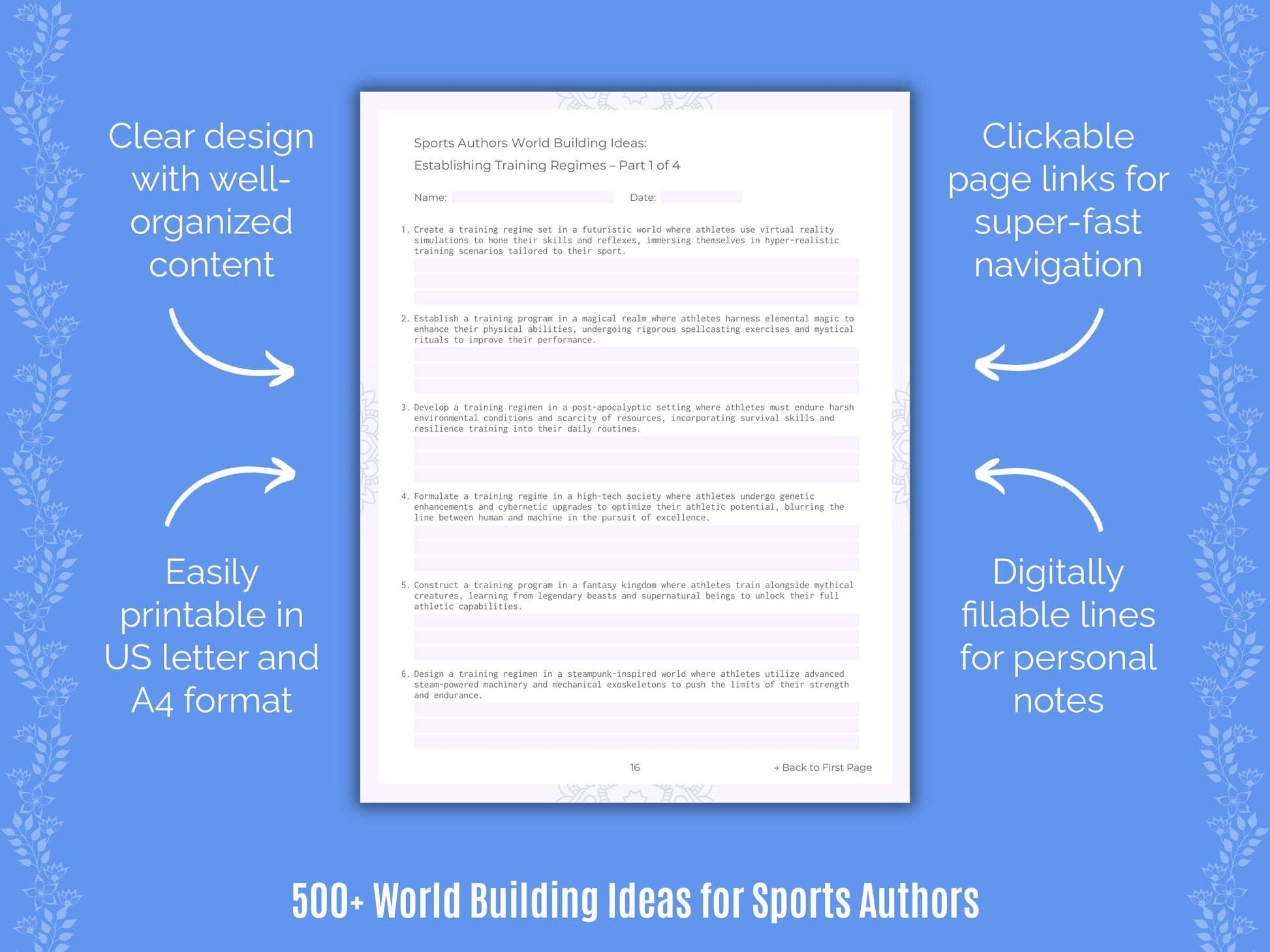 Sports Authors Writing Templates