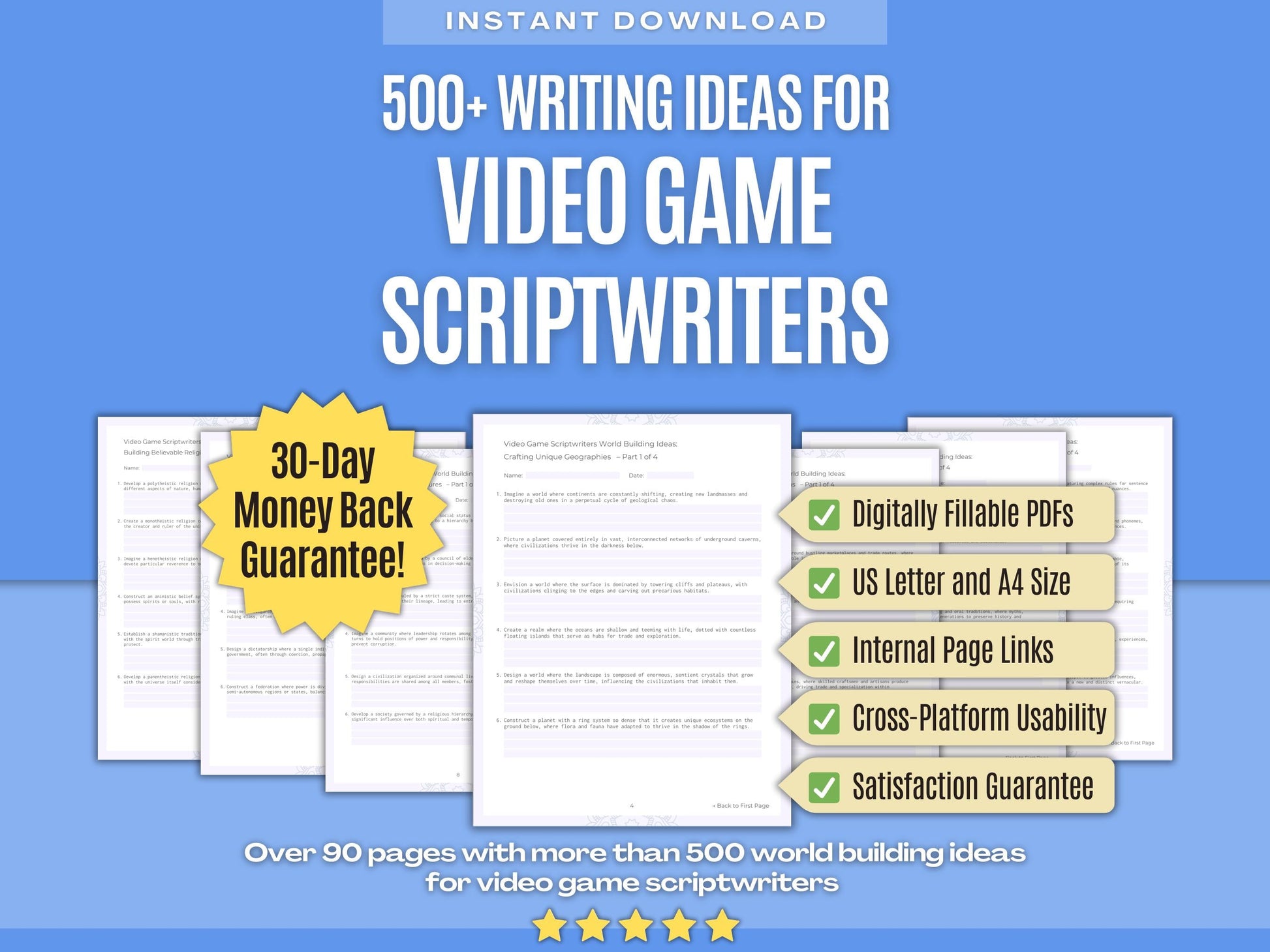 Video Game Scriptwriters Writing Workbooks