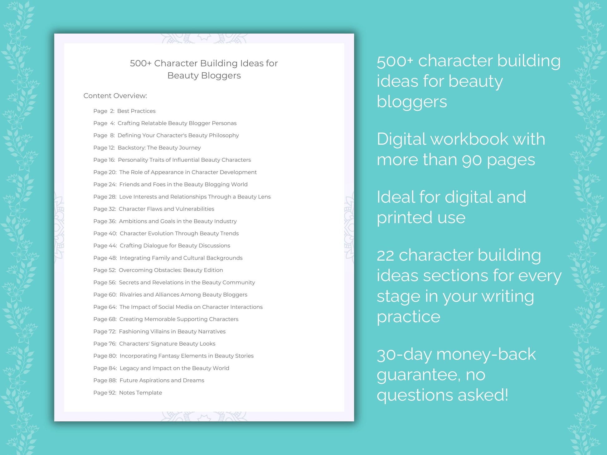 Beauty Bloggers Writing Worksheets