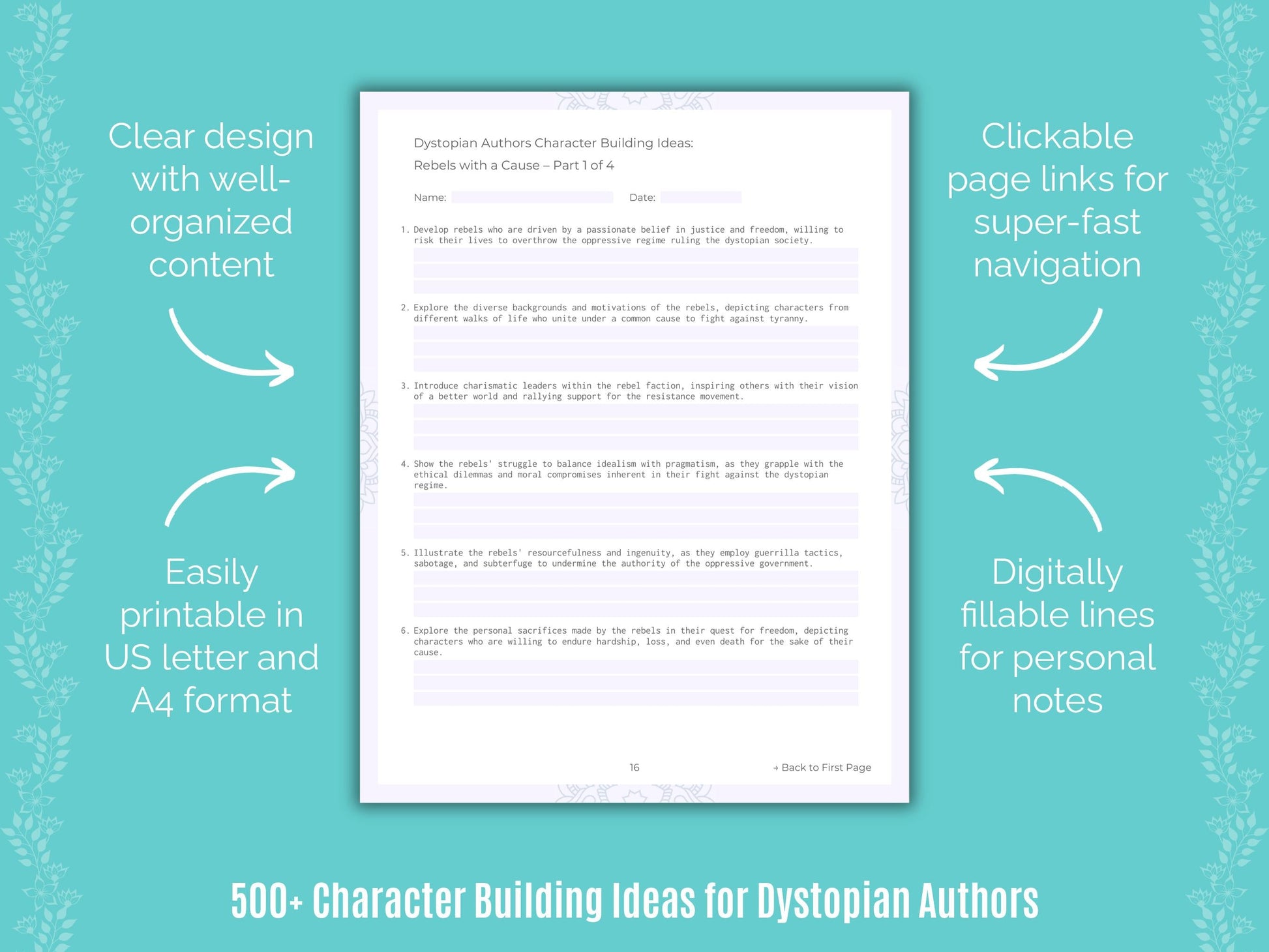 Dystopian Authors Writing Templates