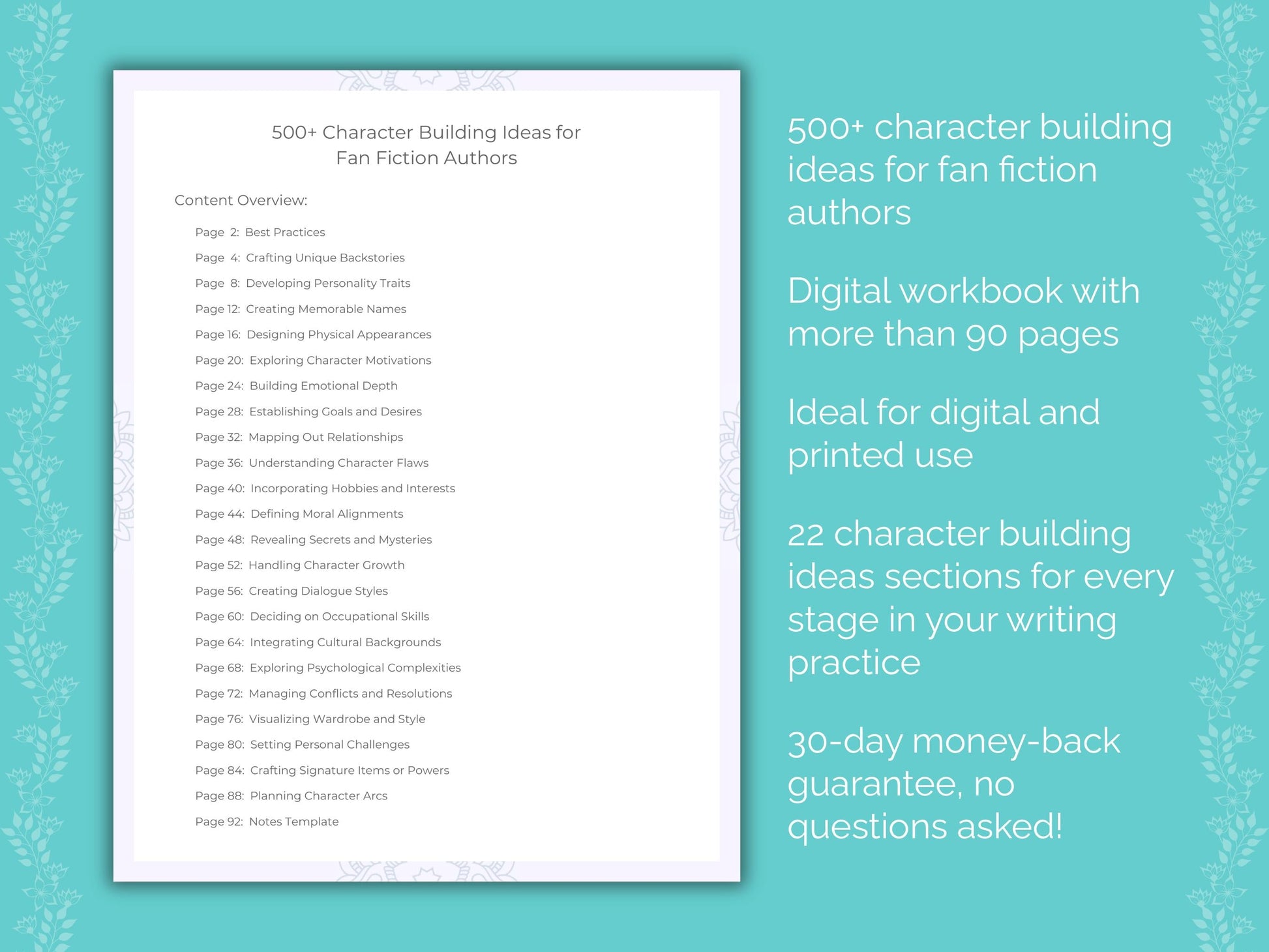 Fan Fiction Authors Writing Worksheets