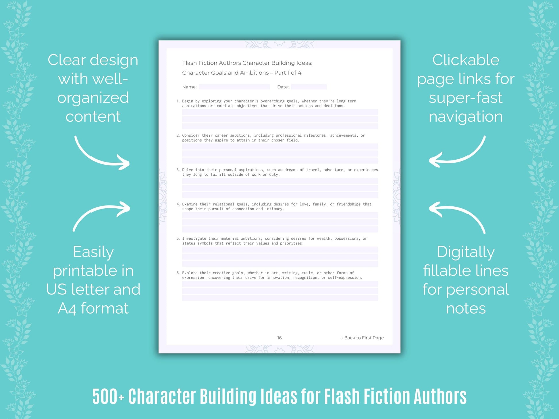 Flash Fiction Authors Writing Templates