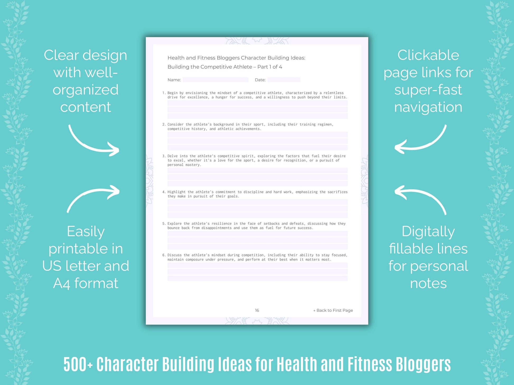 Health and Fitness Bloggers Writing Templates