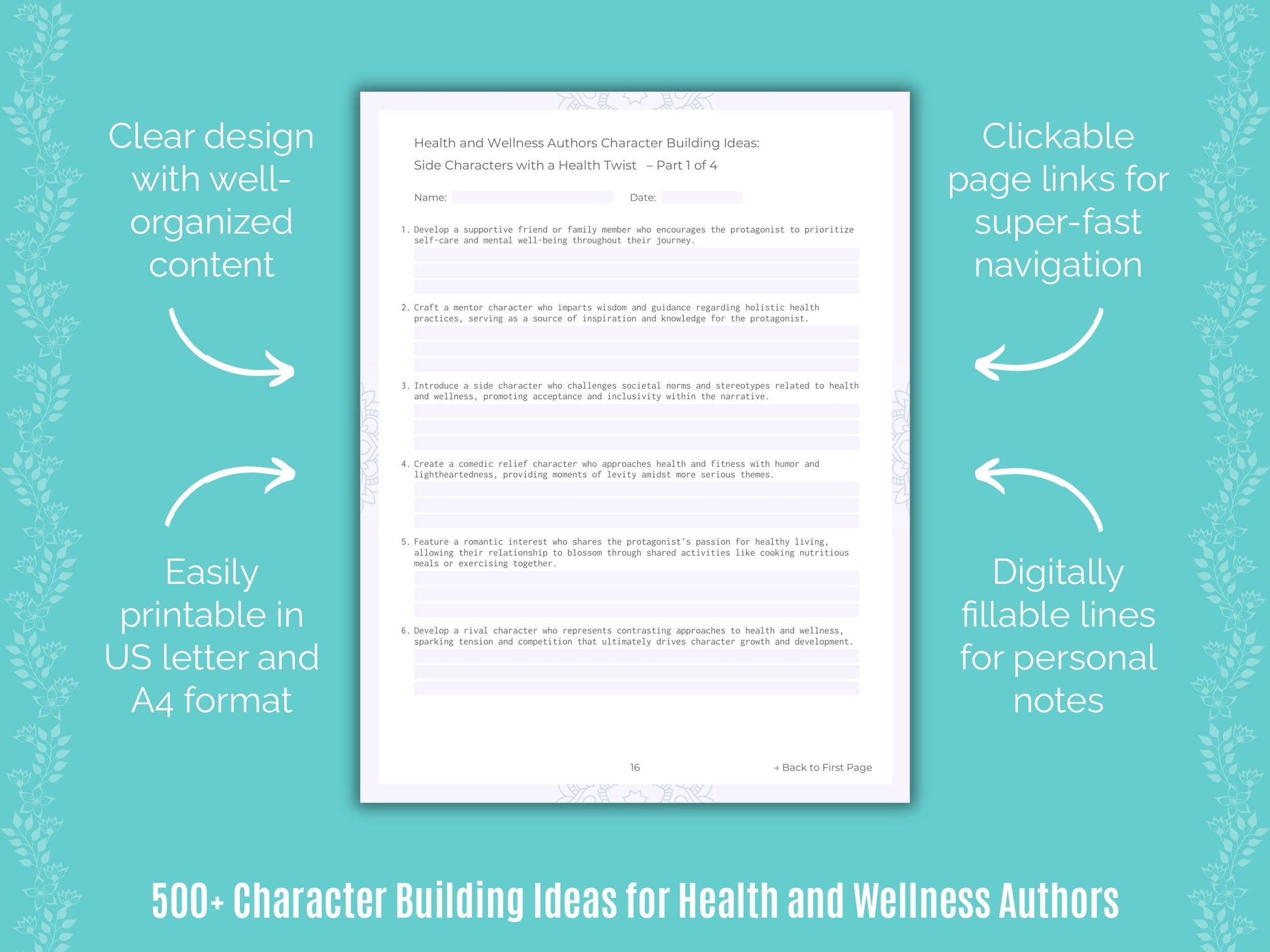 Health and Wellness Authors Writing Templates