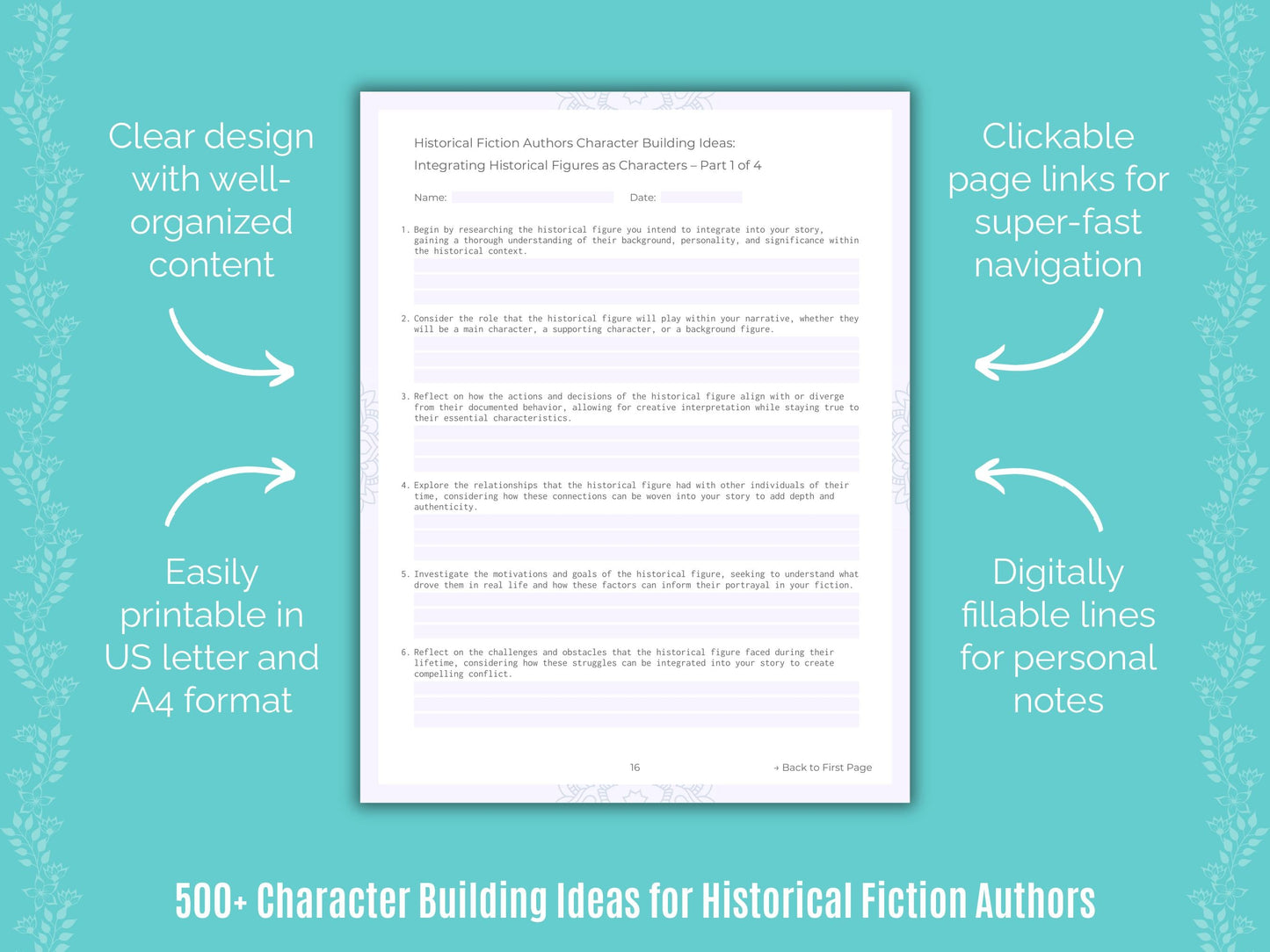 Historical Fiction Authors Writing Templates