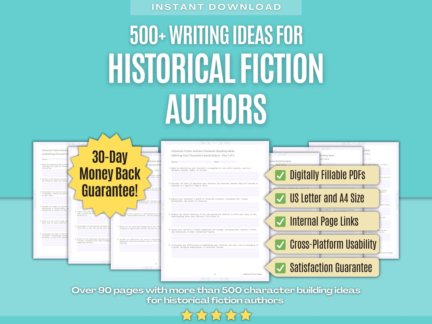 Historical Fiction Authors Writing Workbooks