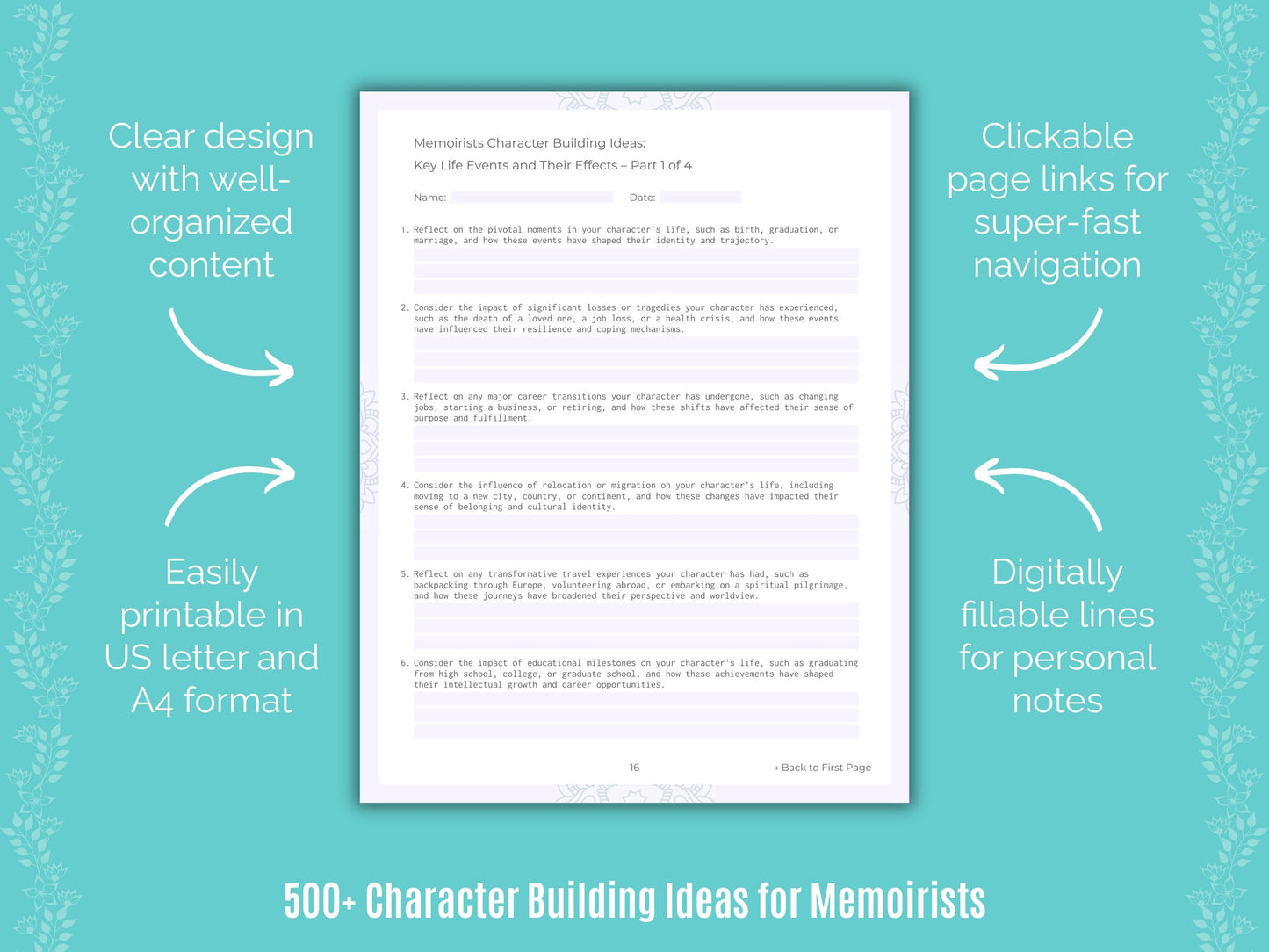 Memoirists Writing Templates