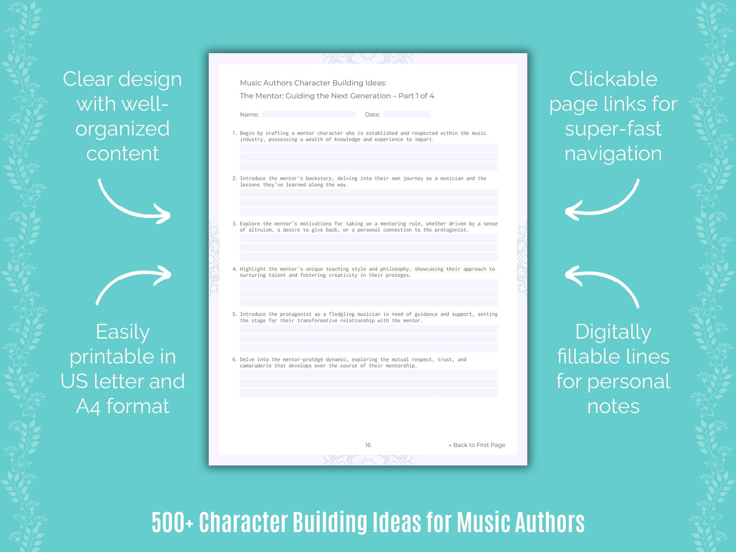 Music Authors Writing Templates