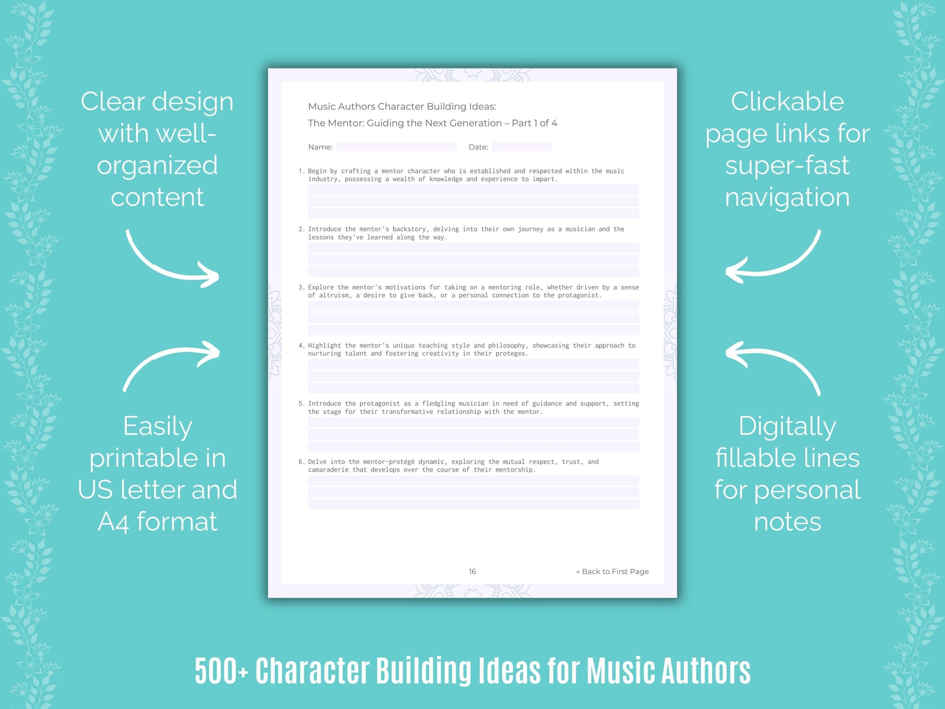 Music Authors Writing Templates