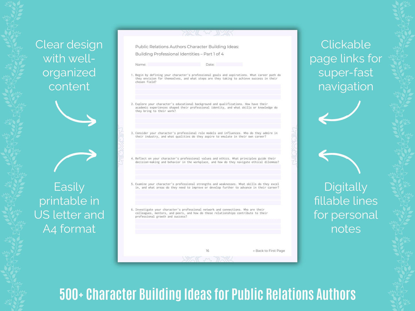 Public Relations Authors Writing Templates