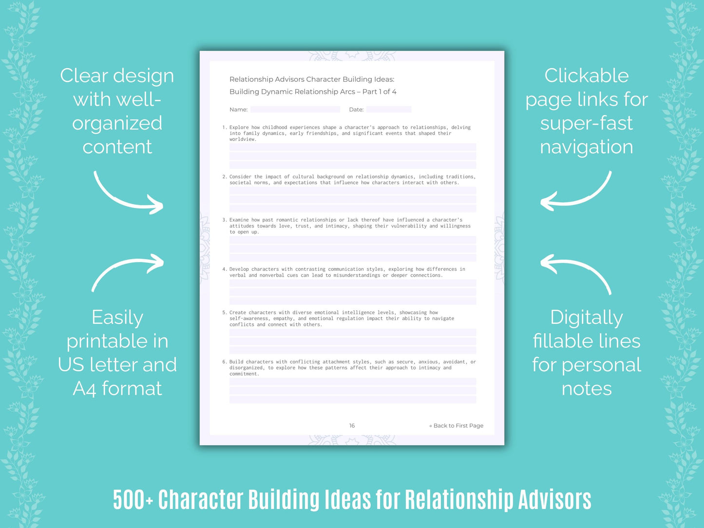 Relationship Advisors Writing Templates