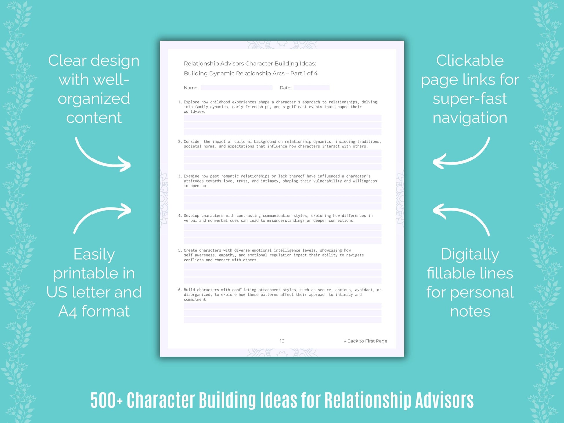 Relationship Advisors Writing Templates