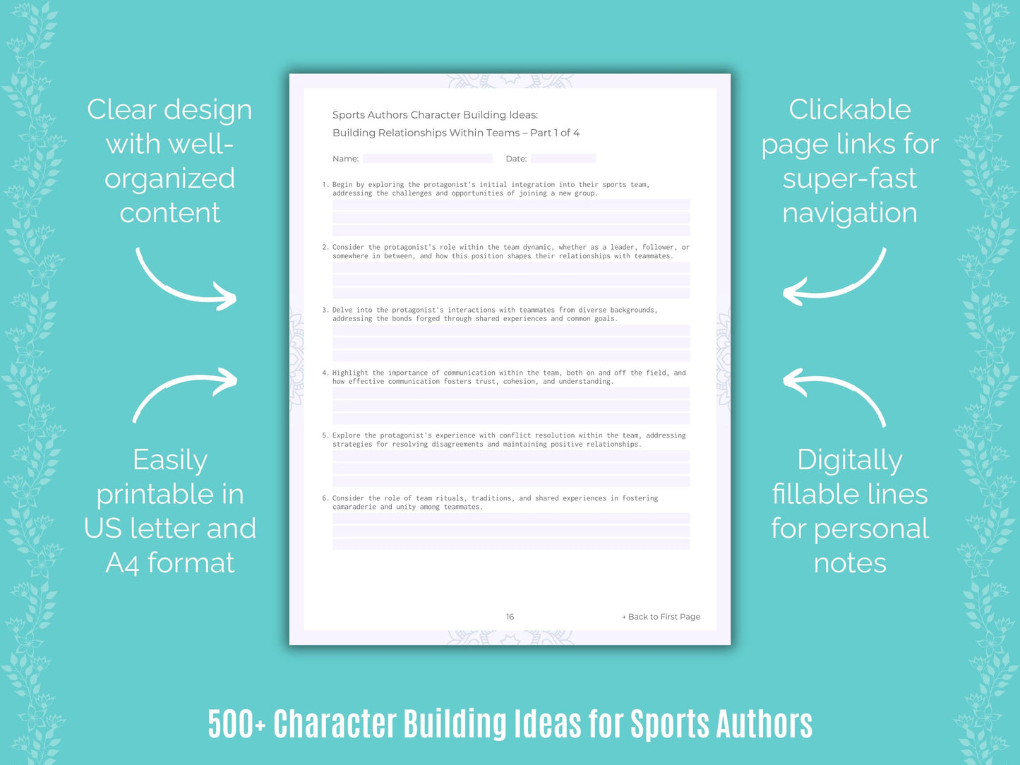 Sports Authors Writing Templates