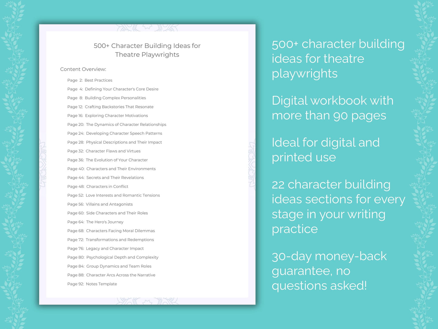 Theatre Playwrights Writing Worksheets