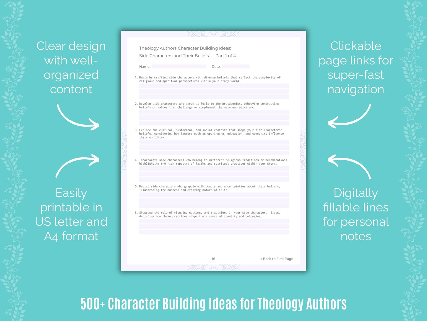 Theology Authors Writing Templates