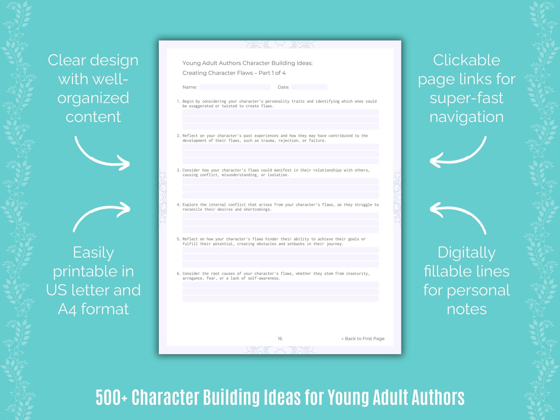 Young Adult Authors Writing Templates