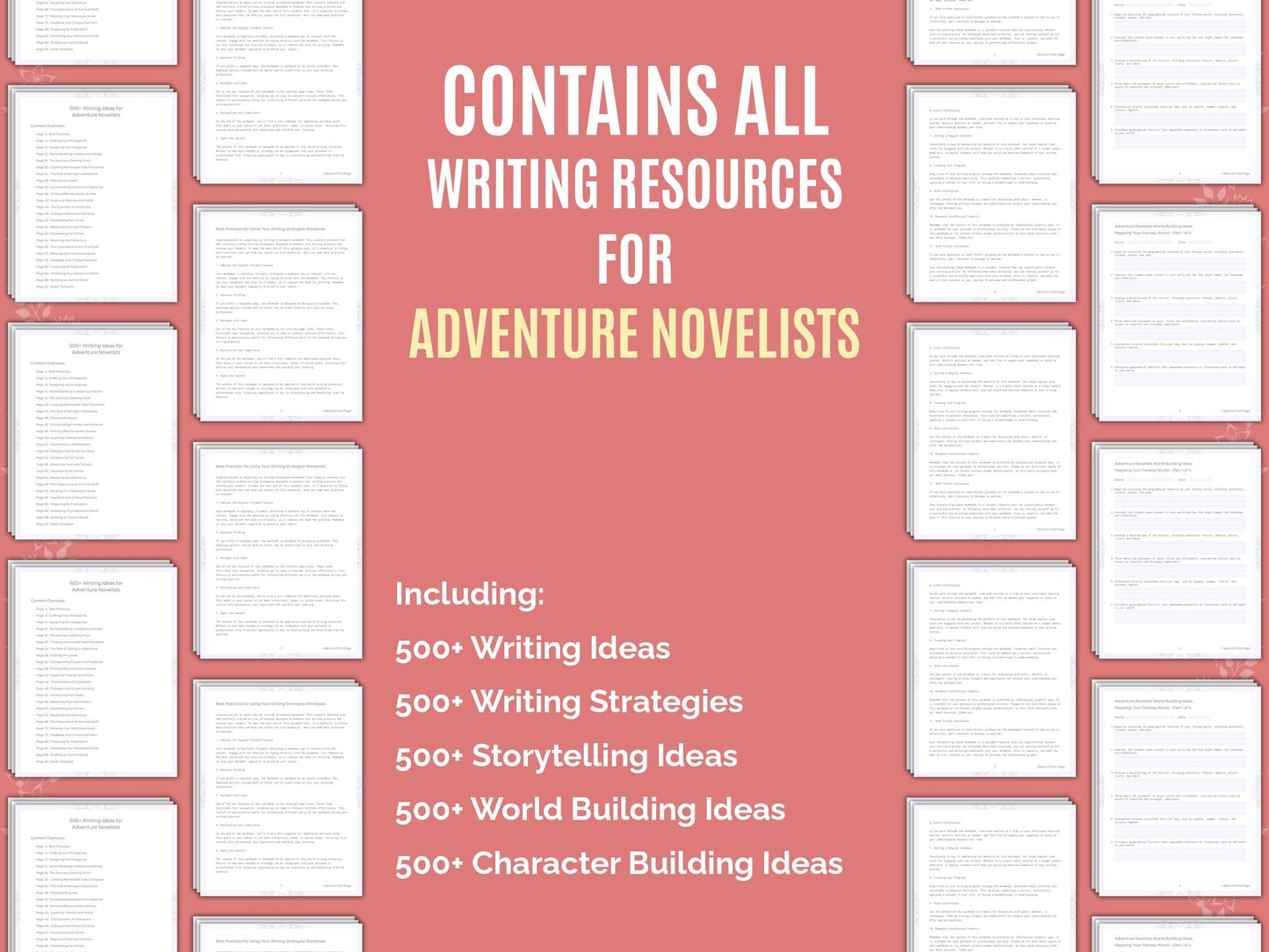 Adventure Novelists Writing Worksheets